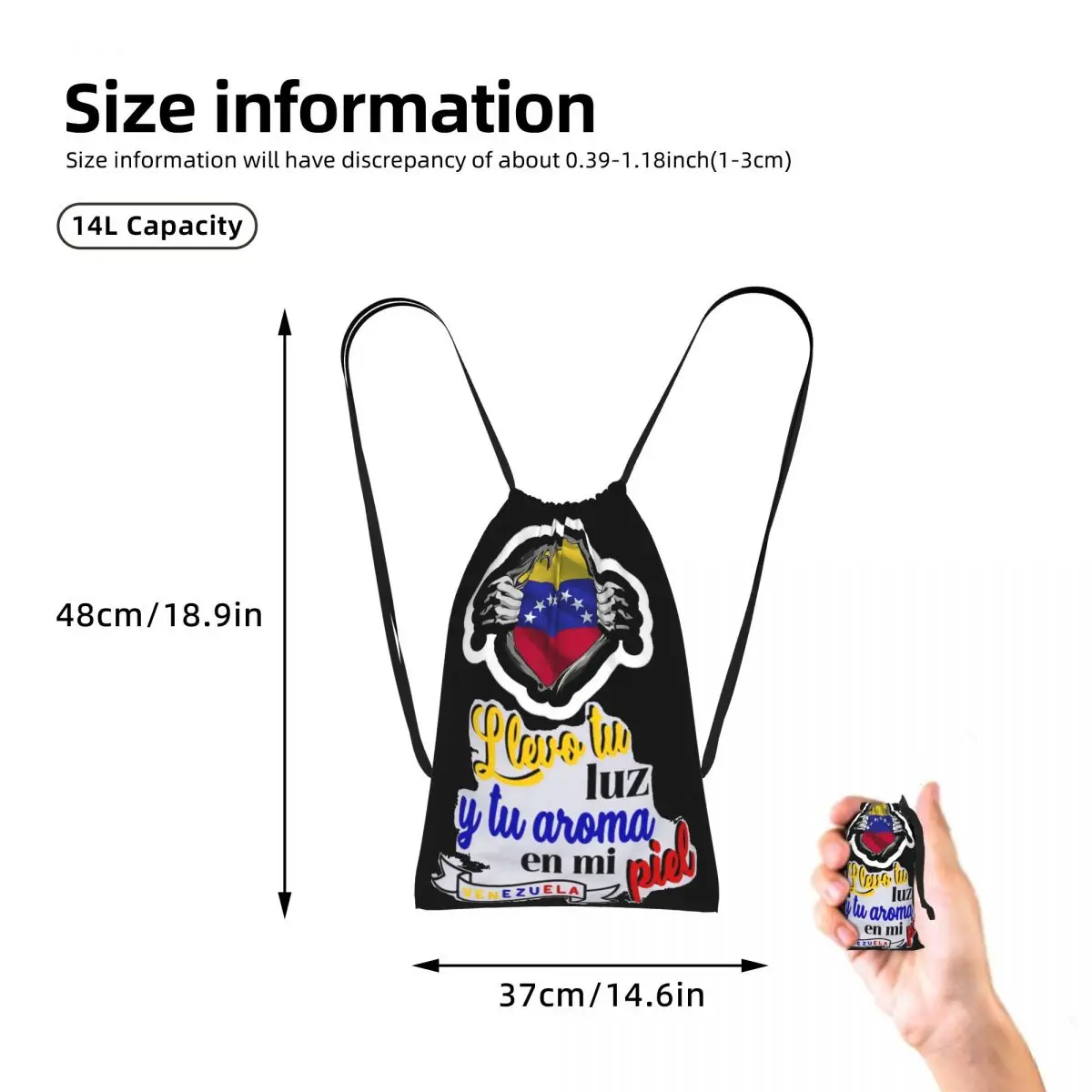 Arepas Venezuela Drawstring Backpack Sports Gym Bag Lightweight Foldable Storage Drawstring Bag for Men Women