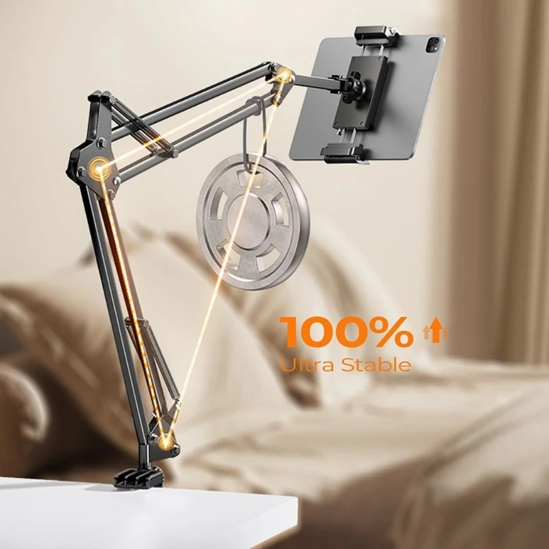 Lightweight Metal Microphone Boom Arm Mic Stand Adjustable Reach and Secure Use
