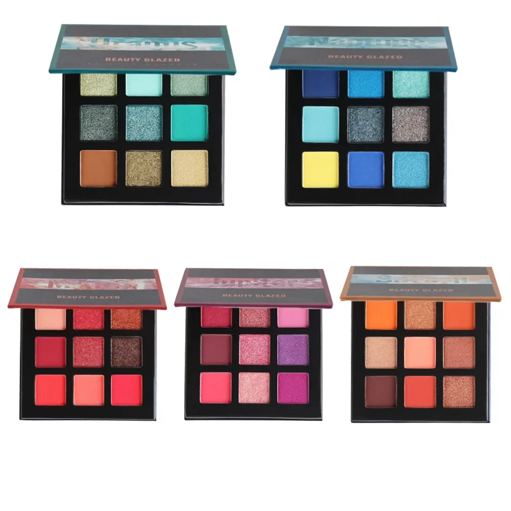 Beauty GLAZED Eyeshadow Palette 9 Color Shimmer Matte Longlasting Waterproof Palette Makeup