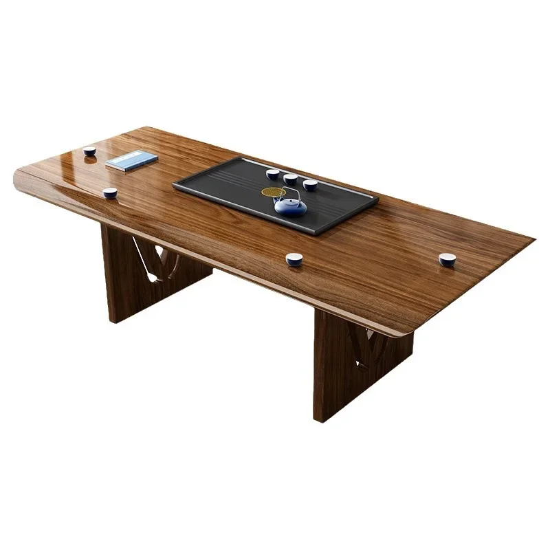 

New Chinese ebony solid wood large board tea table and chair environmentally friendly solid wood kung fu tea table modern simp