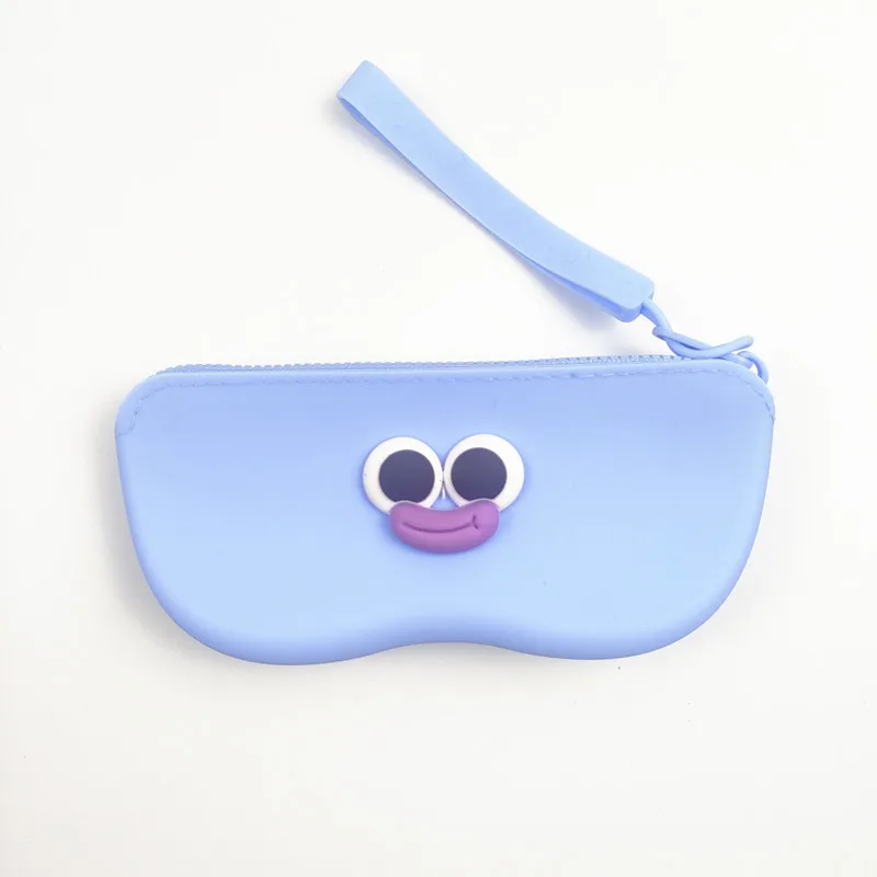 

2025 New Women Soft Silicone Glasses Bag with Zipper Chain Waterproof Storage Cosmetic Coin Bag for Men Dustproof Glasses Box