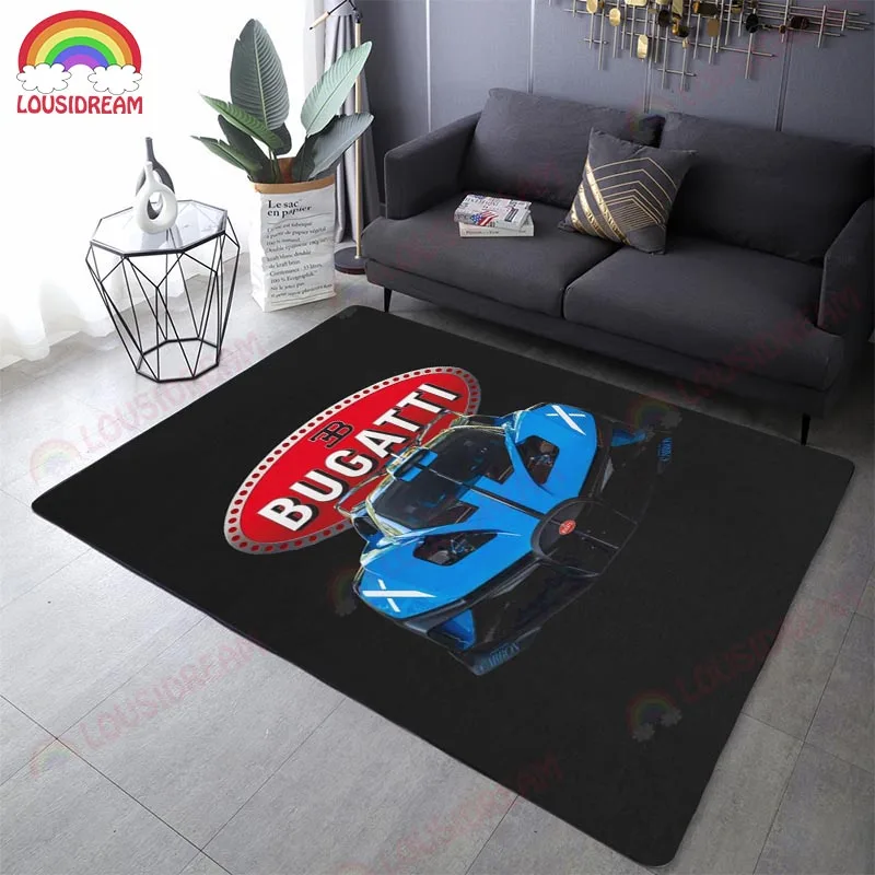 

Fashion Bugattis Logo Printed Carpet Non -slip Carpet Yoga Mat Carpets for Living Room Area Rug Door Pad Rug Birthday Gift