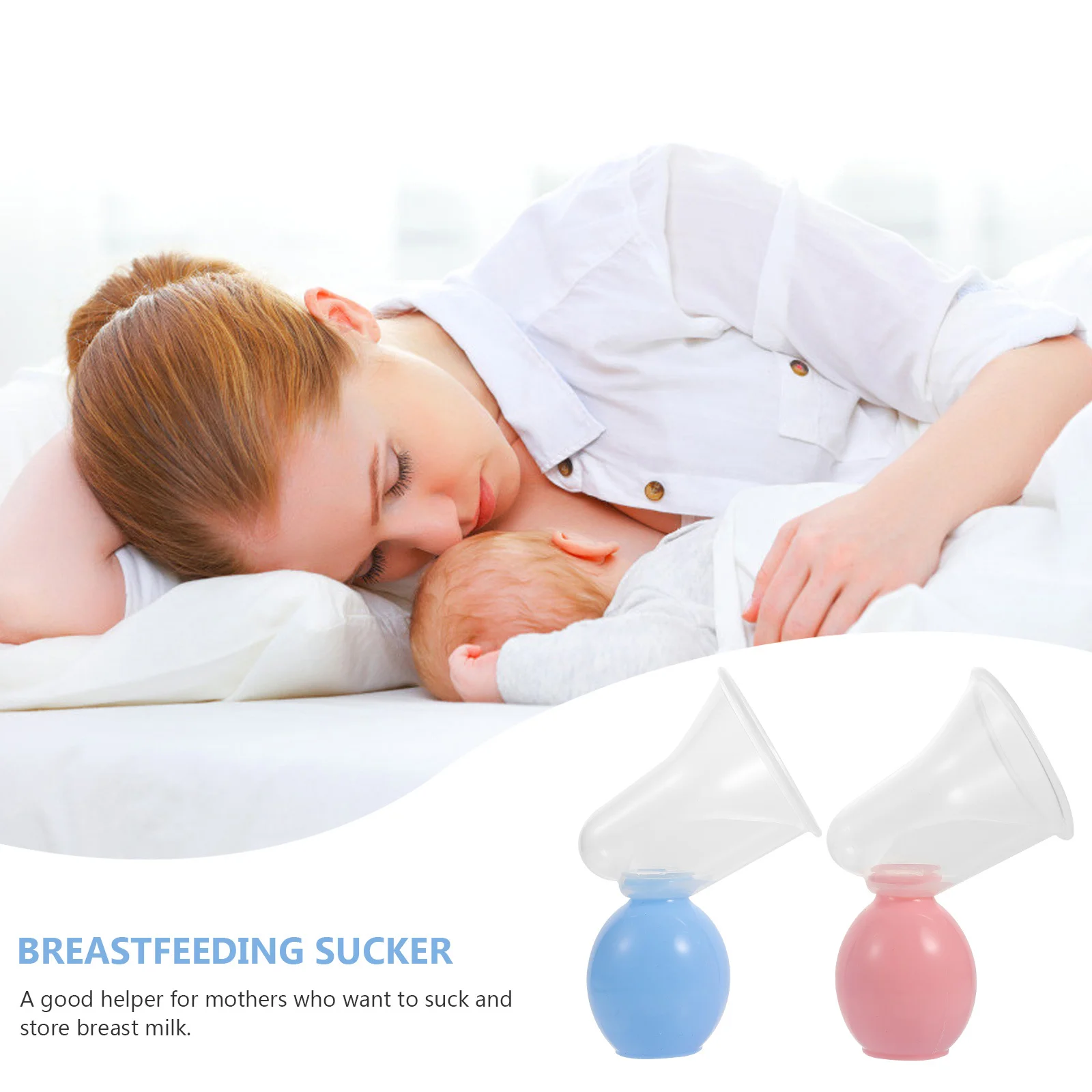 مجموعتان من مضخات حليب الأم اليدوية عالية الجودة، لوازم الرضاعة الطبيعية المحمولة، أداة شفط غير مؤلمة للأمهات الجديدة #2