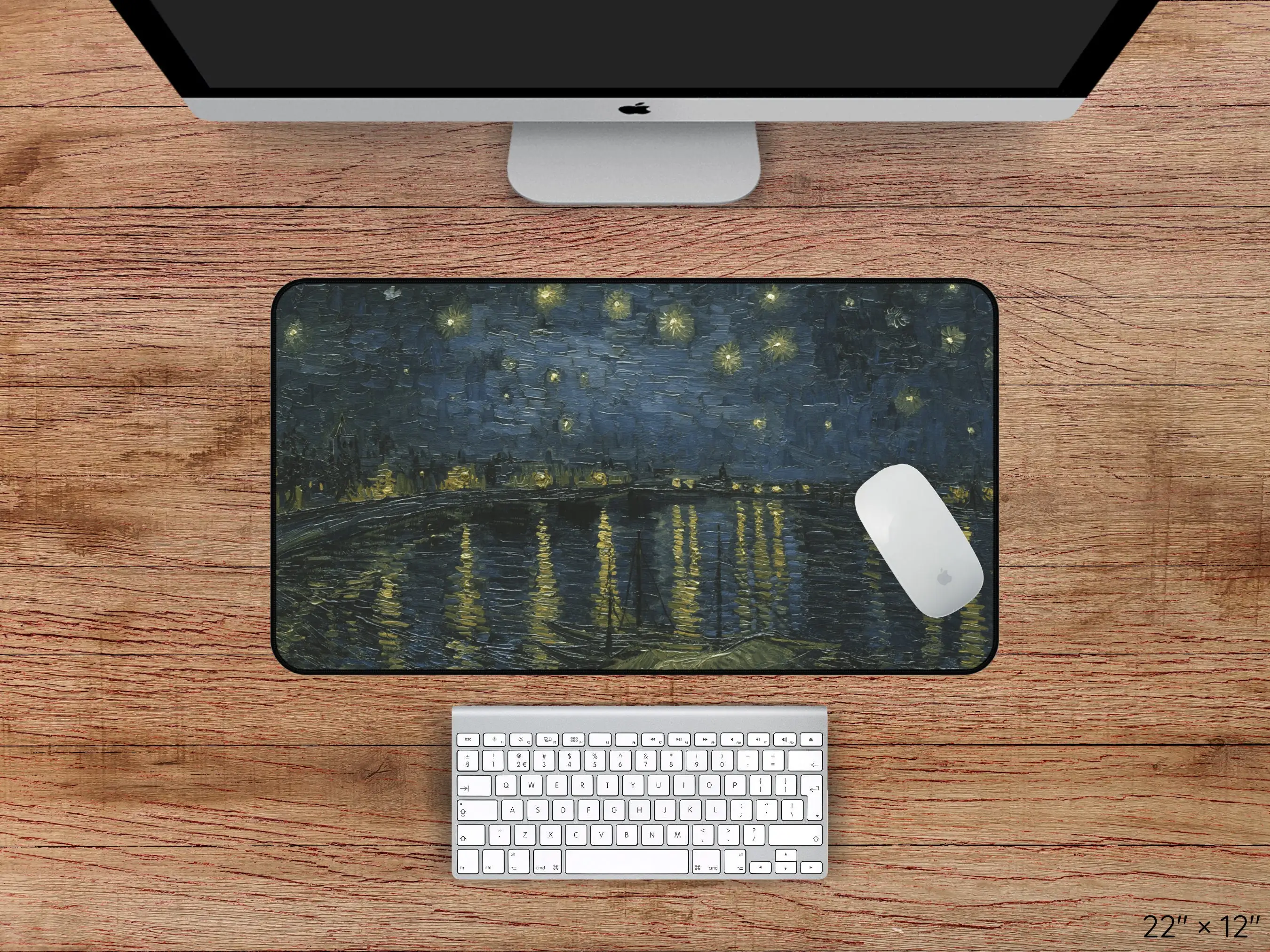Van Gogh Starry Night Desk Mat, Starry Sky Art Mouse Pad, Office and Gaming Desk Decoration Mat, Perfect Gift for Friends.