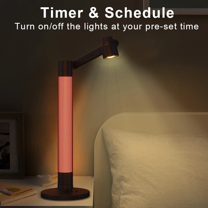 Eye-Protecting Tuya APP Smart Atmosphere Table Lamp Desktop Reading Lamp WiFi Bedside LED Night Light Rotatable Desk Lamps