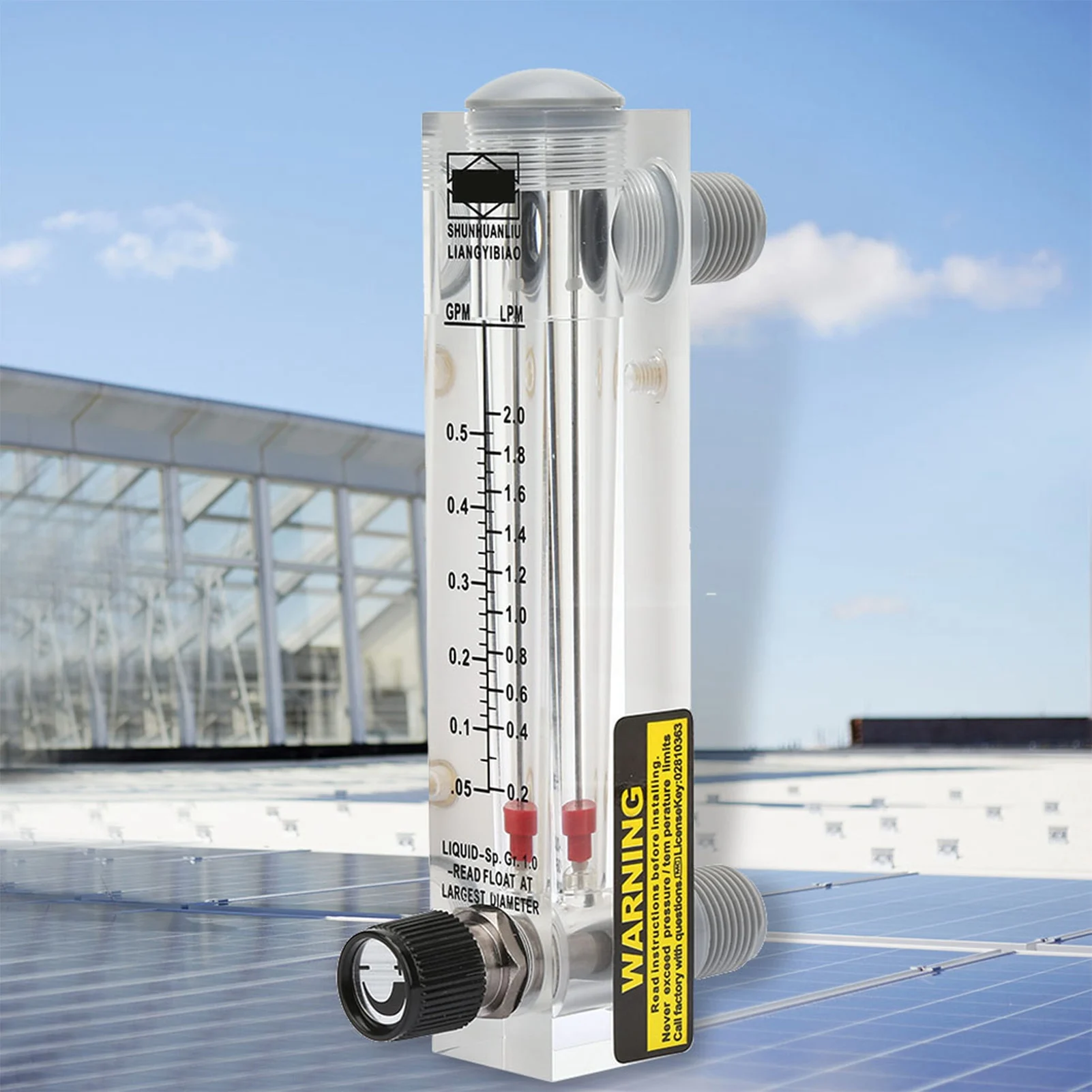 

ZK40 LZM-15T 0.1-0.5GPM Knob Panel Type Liquid Flowmeter Flow Meter Measurement ZG1/4"