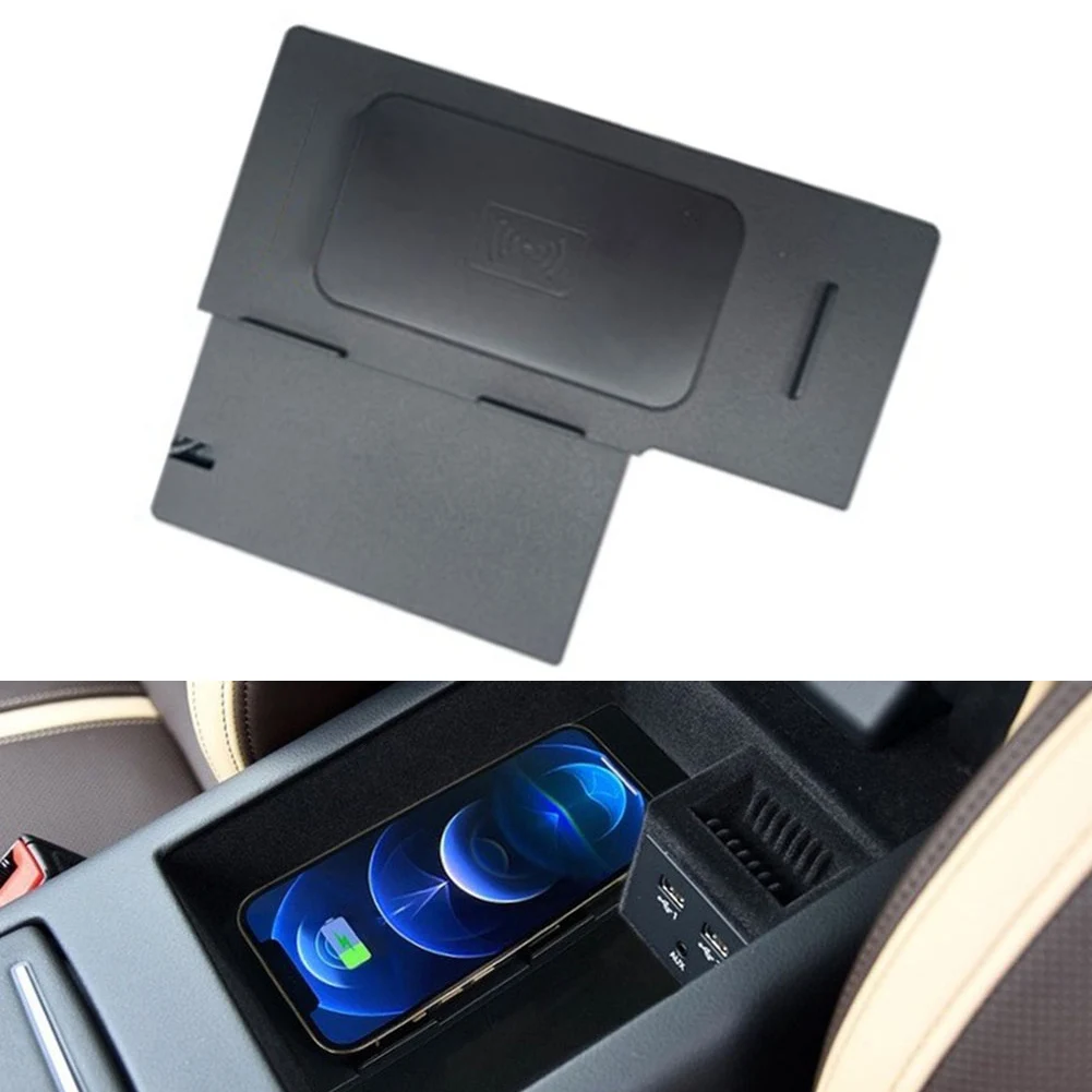 Fast Wireless Car Charger For A6 16-18 A7 16-18 S6 S7 RS6 RS7 Auto AI Temp Control Safe Charging Pad Black Interior Accessory
