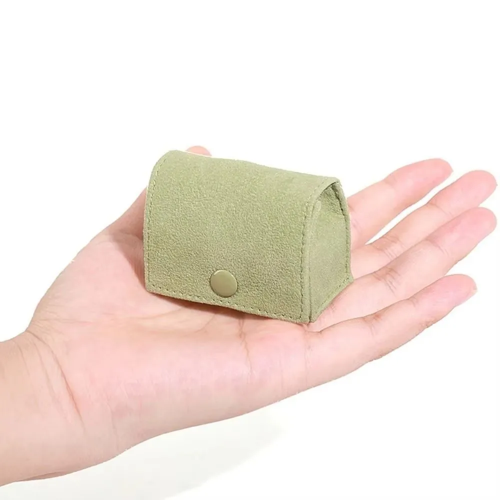 Velvet Jewelry Box Button Closure Small Mini Storage Box Dust Protect Multi-purpose Portable Jewelry Case