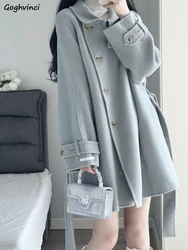 Blends Women Loose Irregular Temper Office Lady Autumn Gentle Outwear Korean Style Comfort All-match Chic Button Classic Mujer