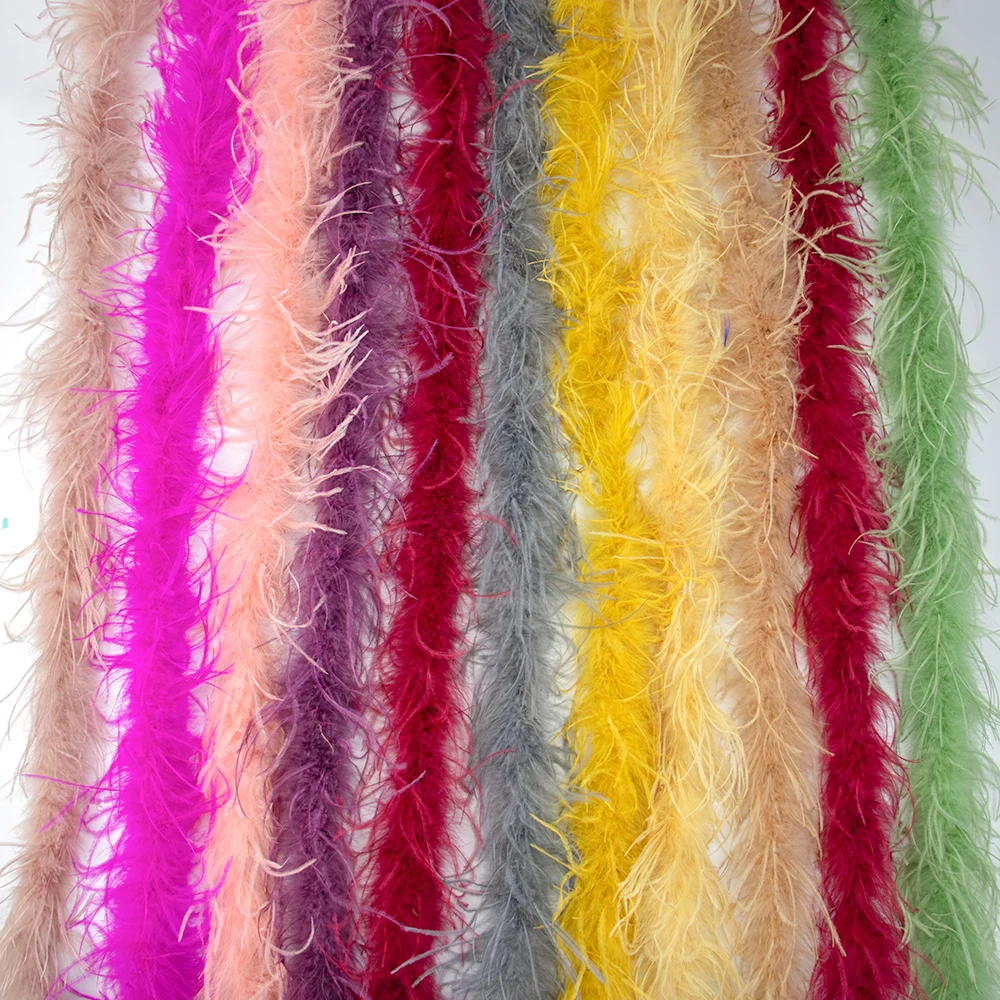 Multicolors Ostrich feathers boa Shawl for Party Clothing Sewing Accessory 1Ply Natural Ostrich pluma Trim Wholesale 10 50 pcs