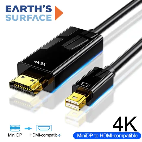 Mini DP to HDMI-compatible Adapter Cable 4K Mini DisplayPort DP Thunderbolt to HDTV Female Converter Cable for Apple MacBook Pro