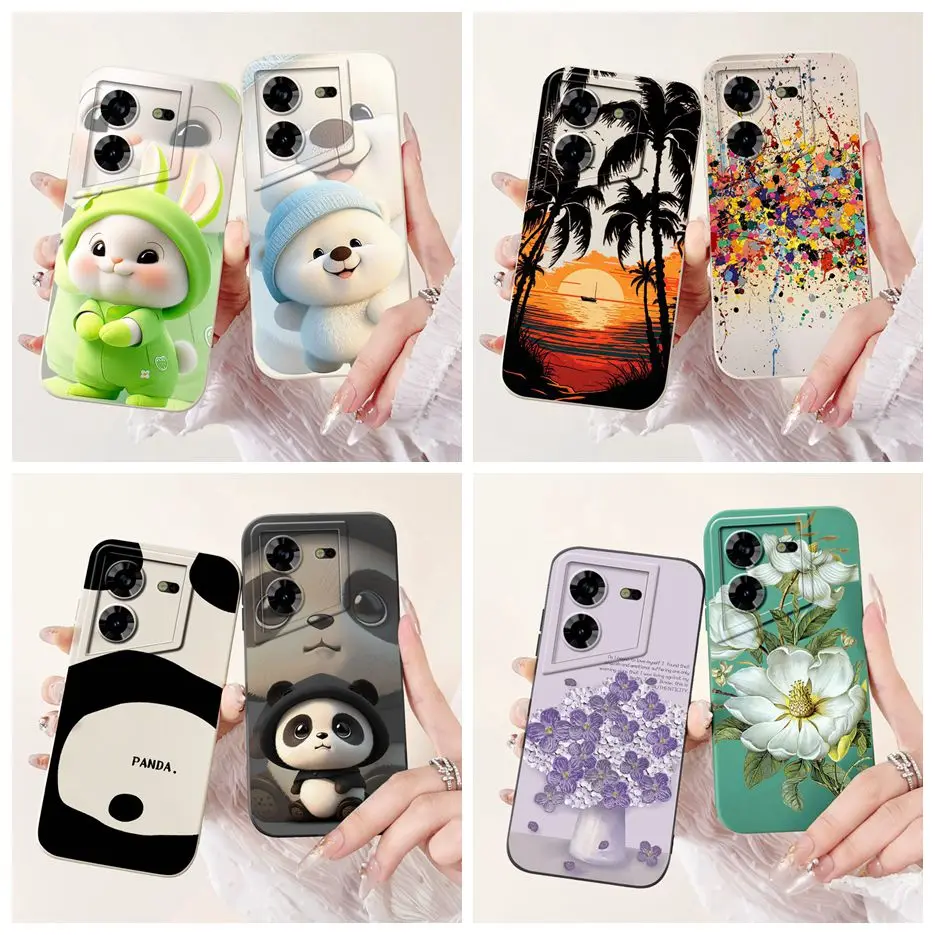 For Tecno Pova 5 Case LH7n Cute Rabbit Cartoon Cover Soft Silicone Phone Cases For Tecno Pova 5 Pro Pova5 Pro LH8n Fundas Bumper