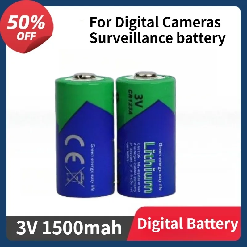 

PKCELL CR123A Lithium Battery CR17335 CR17345 DL123A 123A Lithium Batteries for Digital Cameras Surveillance 20pcs 3V 1500mah