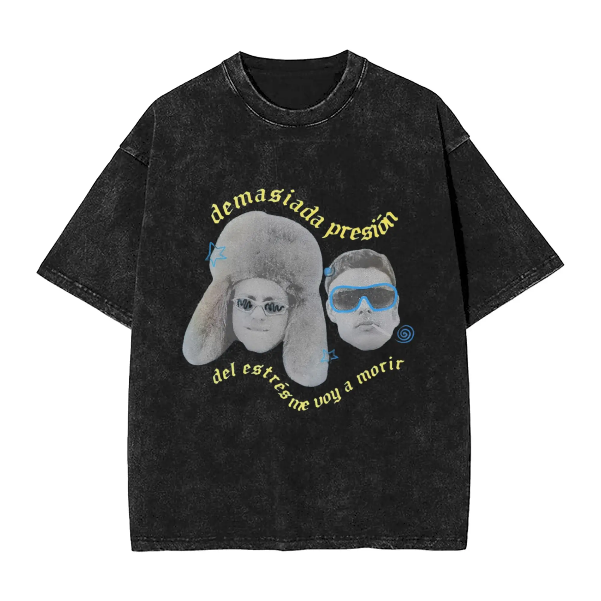 Camiseta Unissex CA7RIEL & Paco Amoroso Papota Tour, Camisetas Lavadas, Estilo Hipster, Roupas de Verão, Streetwear, Algodão, Tamanhos Grandes