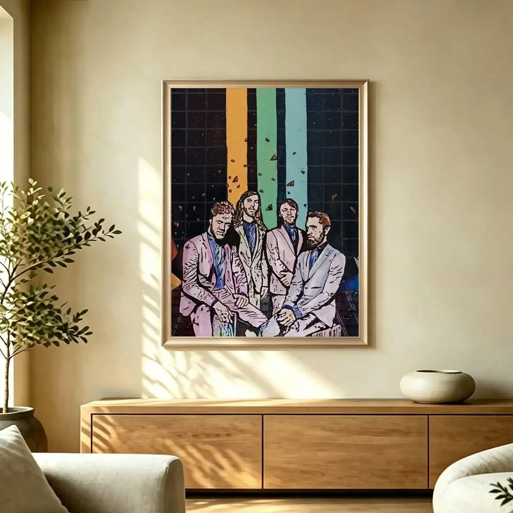 Imagine D-Dragon Rock Band Poster Waterproof Wall Art Sticker For Bar Living Room Vintage Decor High Quality Print Gift