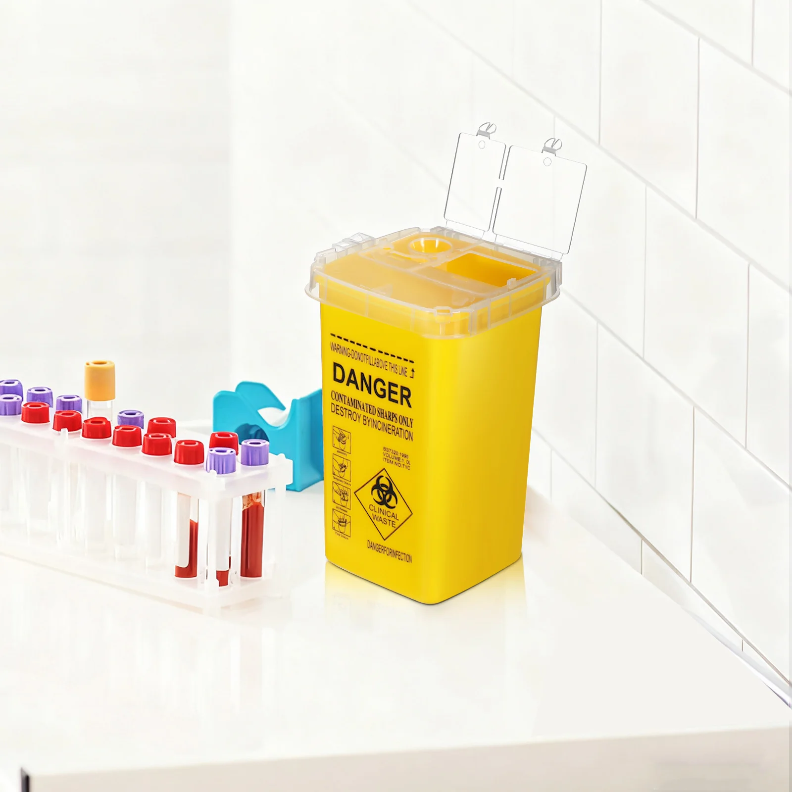 

5pcs Sharps Container For Home Use Small Sharp Disposal Box Multi-Purpose Razor Collection Travel Bin Waste Needles Storage