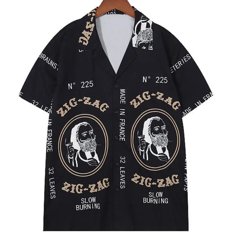 

High Quality Black O-Neck Letter Printing Brand Short-sleeved Shirts Short Top For Men Summer Streetwear Top Casual Shirt Homme