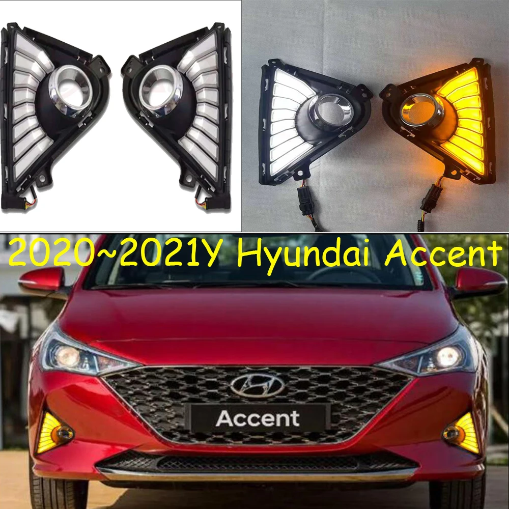 Video car bumper solaris headlamp for Hyundai Accent headlight 2020~2022y LED DRL car acacent daytime running light head light