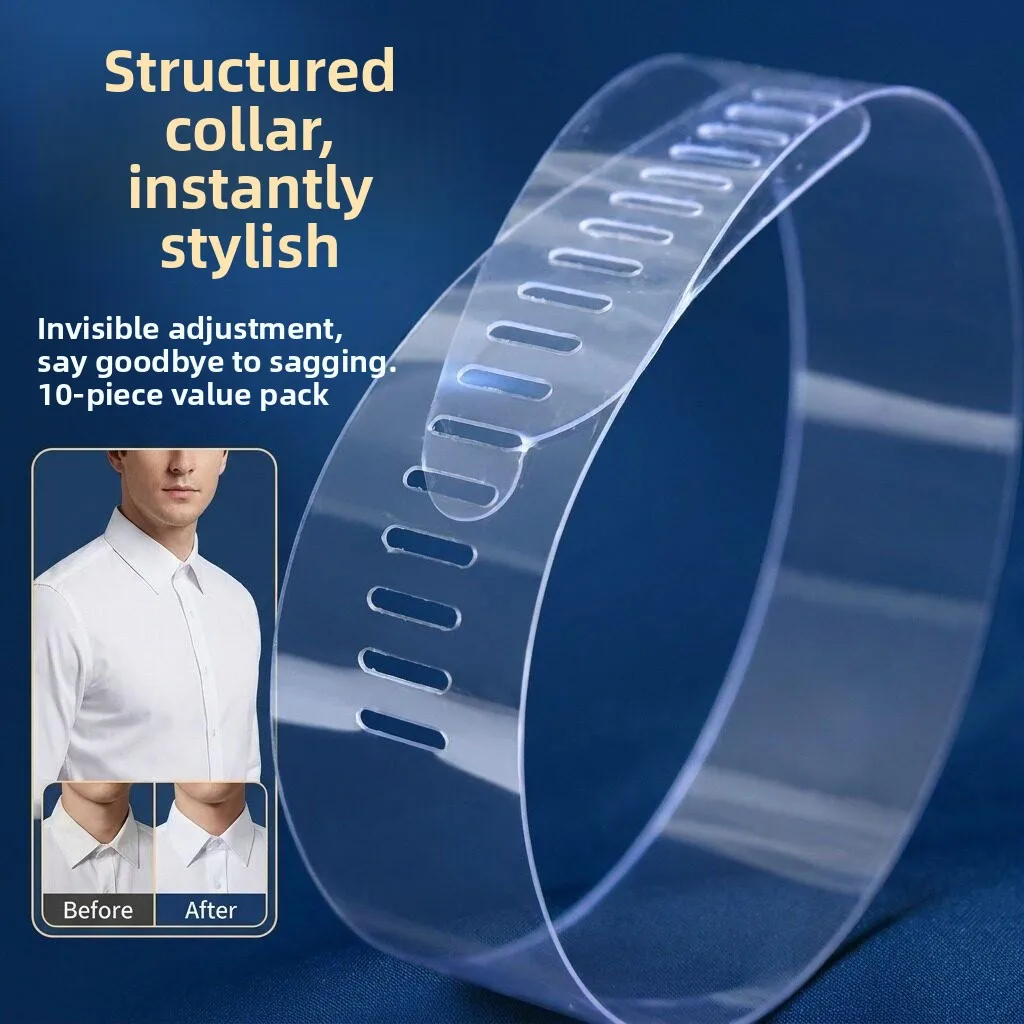 Plastic Shirt Collar Stays Men's Shirt Collar Inserts Fixed Necktie Holder Clothing Accessory Pack of 10 by Qian Zuo