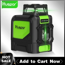 Huepar Cross Line Laser Level Green Beam modalità manuali autolivellanti con copertura a 360 ° linea orizzontale con una linea Veritical