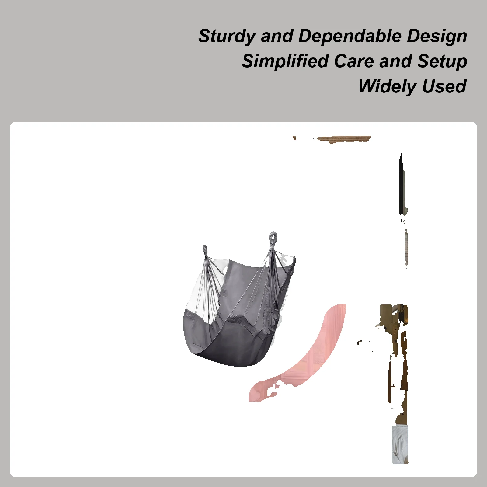 

Swing Rocking Chair Max 150kg Weight Capacity Patio Furniture Seat Portable Indoor Outdoor Garden Camping Anti Rollover Hammock