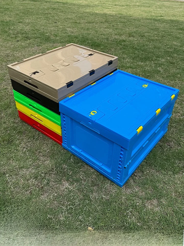 厚みのあるプラスチック製の入れ子式収納ボックス、蓋付き、車両輸送用オーガナイザーコンテナ、耐久性のある収納ソリューション