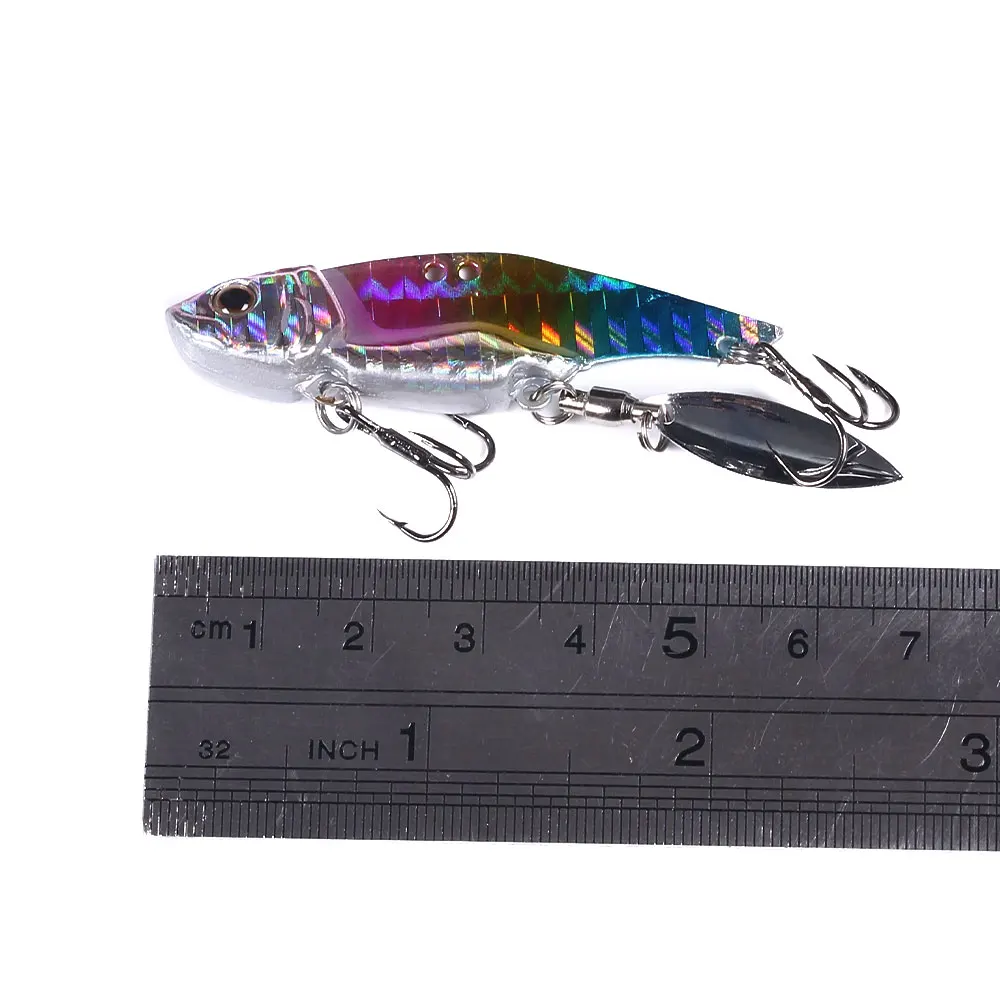 Metal VIB Fishing Blade Lure with Double Spinner Tail Spinner Spinnerbait 12g/16g Vibe Wobblers Isca For Pike Bass Trout