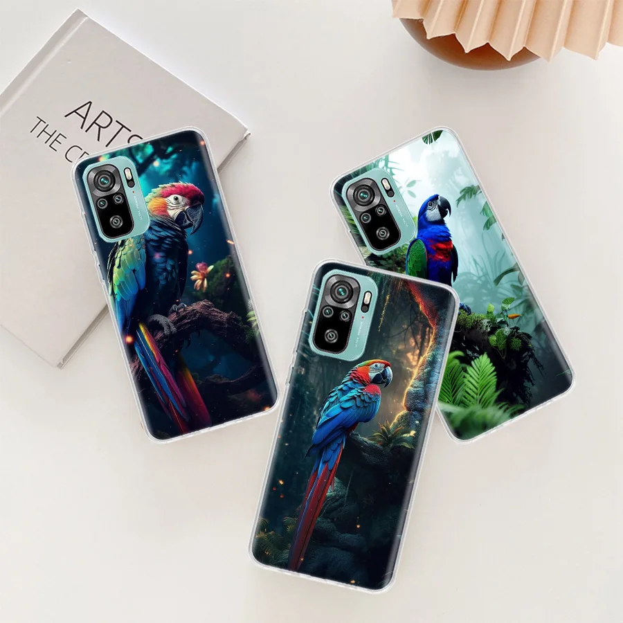 Parrot Bird Rainforest Phone Case For Xiaomi Redmi Note 13 Pro Plus 5G Cover 10 10A 10C 12 12C 9A 9C 9T 8A 7A 6A 9 8 7 6 K70 K60