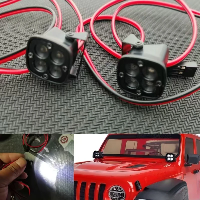 

LED Spotlight Square Shade Car Light for 1/10 RC Crawler Car AXIAL TRX4 TRX6 D90 D110 90046 SCX10 Third Generation Upgrade Parts