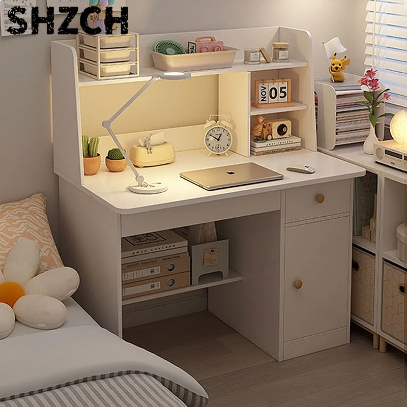 Desk Bookshelf Integrated Writing Desk with Bookcase for Bedroom Home Office Student Workbench