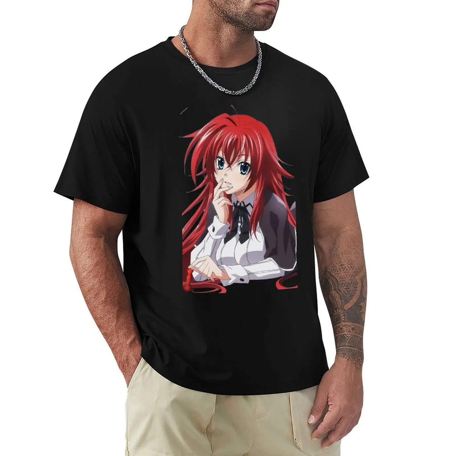 High School DxD - Rias Gremory T-Shirt Fashion Print Casual Short Sleeve