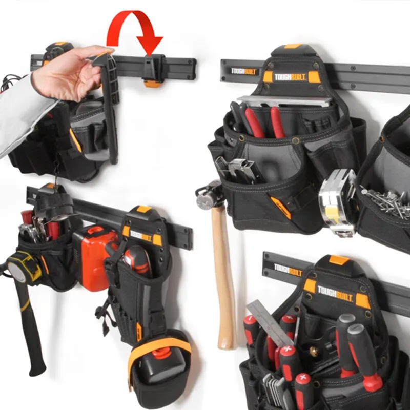 TOUGHBUILT TB-53 Metal Wall Mount Organizer ClipTech Tool Pouch Suspension Storage Rack
