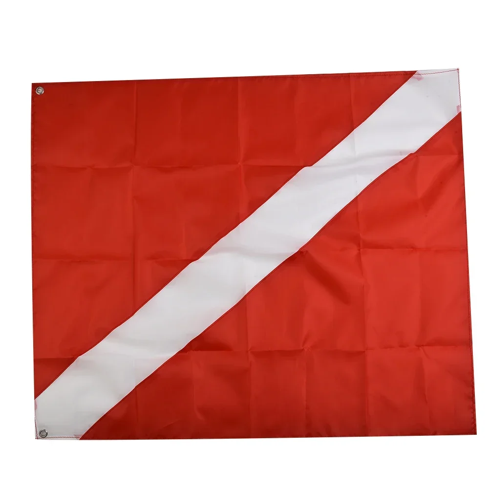 Decorative Dive Boat Flag Red White Scuba Dive Boat Diving Sign Durable Flag Marker Lightweight Quick Assembly Diver Down Flag