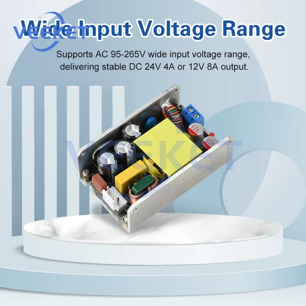 AC 95-265V to DC 24V4A 12V8A 100W Gallium Nitride Buck Converter High Power Switch Module Power Supply For Industrial Equipment