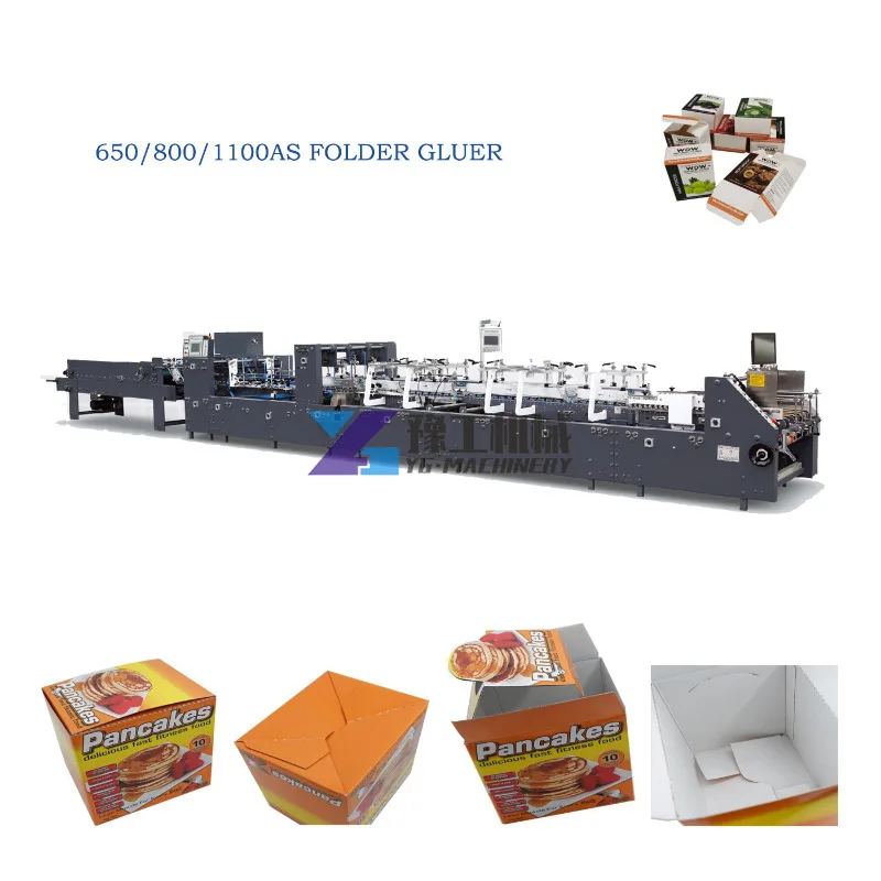 YUGONG 3 Points Envelopes Folding Gluing Machine Automatic Factory Direct Crash Lock Bottom Box Folder Gluer