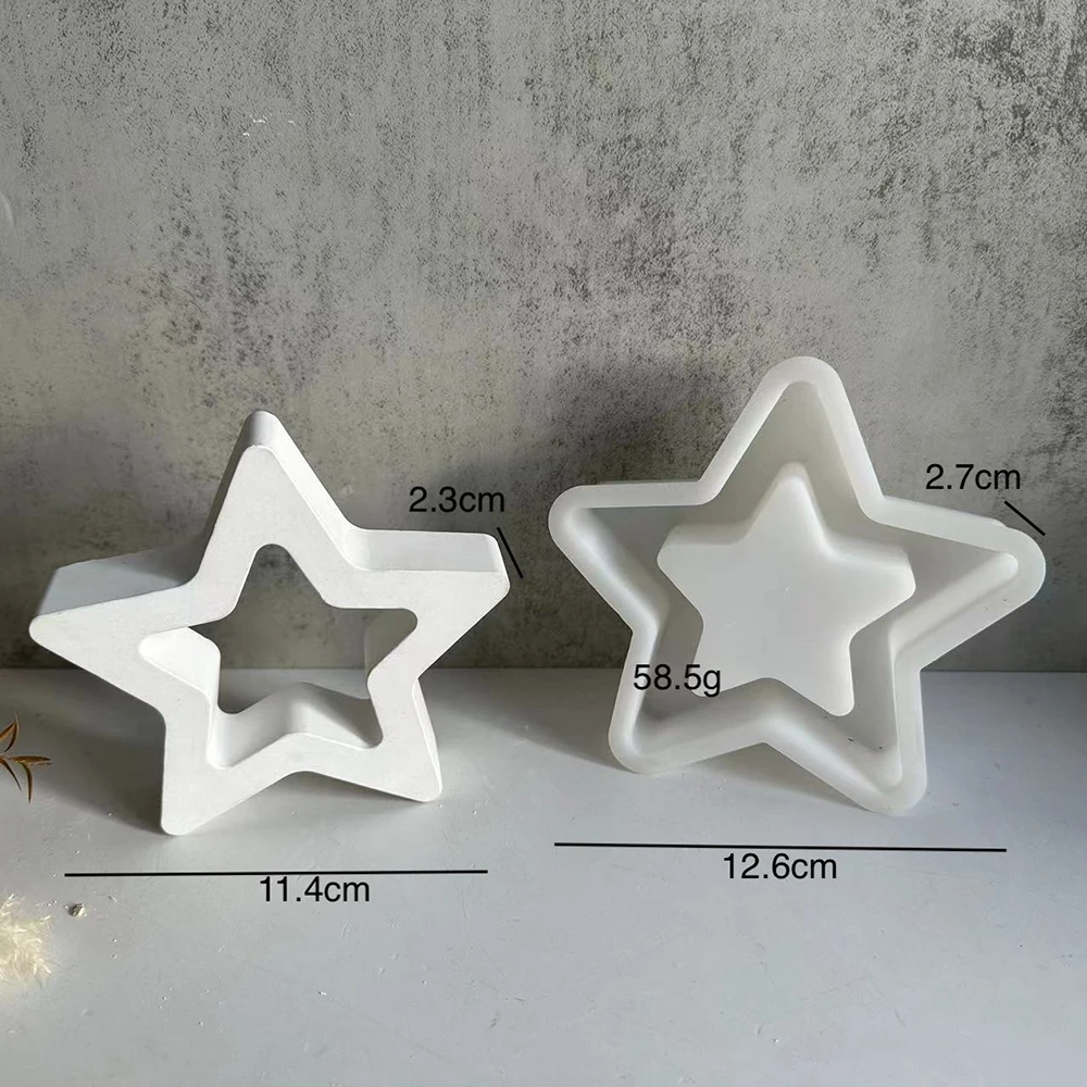 Star Candle Silicone Molds Gypsum Car Mounted Incense  Aromatherapy Resin Mold Wax Gypsum Cement Decoration Mold Concrete Moulds