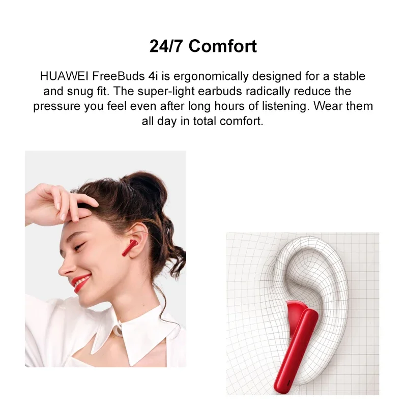 Original HUAWEI FreeBuds 4i Bluetooth Earphone Active Noise Canceling Wireless Headphones Touch Control Dual-Mic Headset