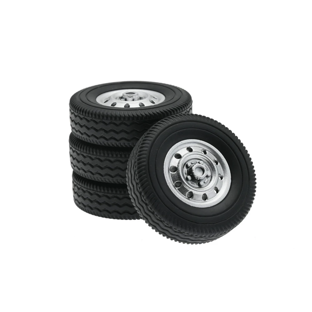 4Pcs Rubber Wheel Tire Tyre for WPL D12 Mini 1/16 RC Drift Truck Car Spare Parts Accessories