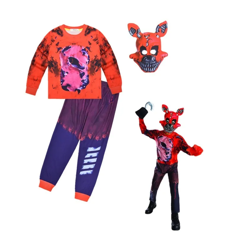 Costume d\'Halloween à manches longues pour enfants, combinaison Freddyed pour cinq nuits, cosplay cauchemar Bonnie, cadeau de Noël