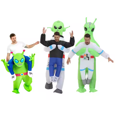 Adult Kids ET Alien Inflatable Costume Funny Fancy Astronaut Cosplay Costume for Halloween Purim Spaceman Inflatable Suits
