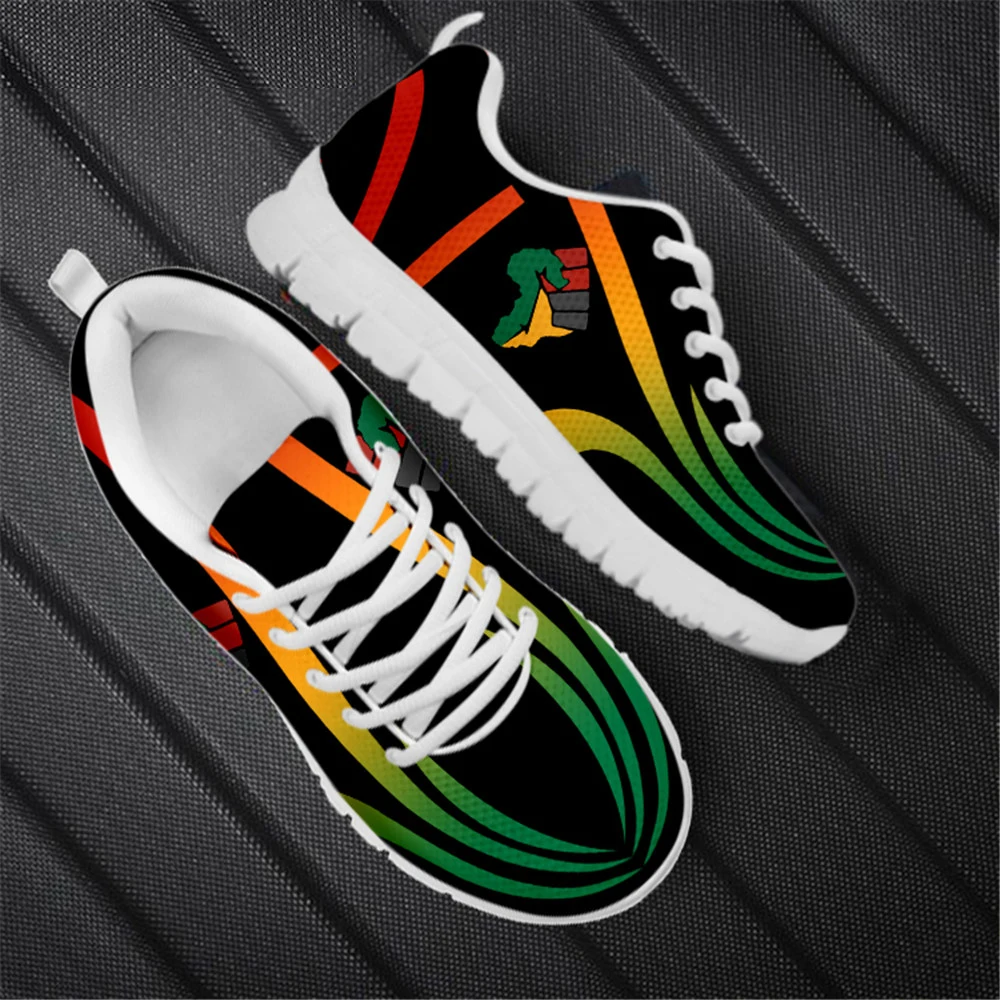 2025 Independence Day Print Woman Flats Sneakers African American Casual Shoes Jogging Running Shoes For Women  Footwear