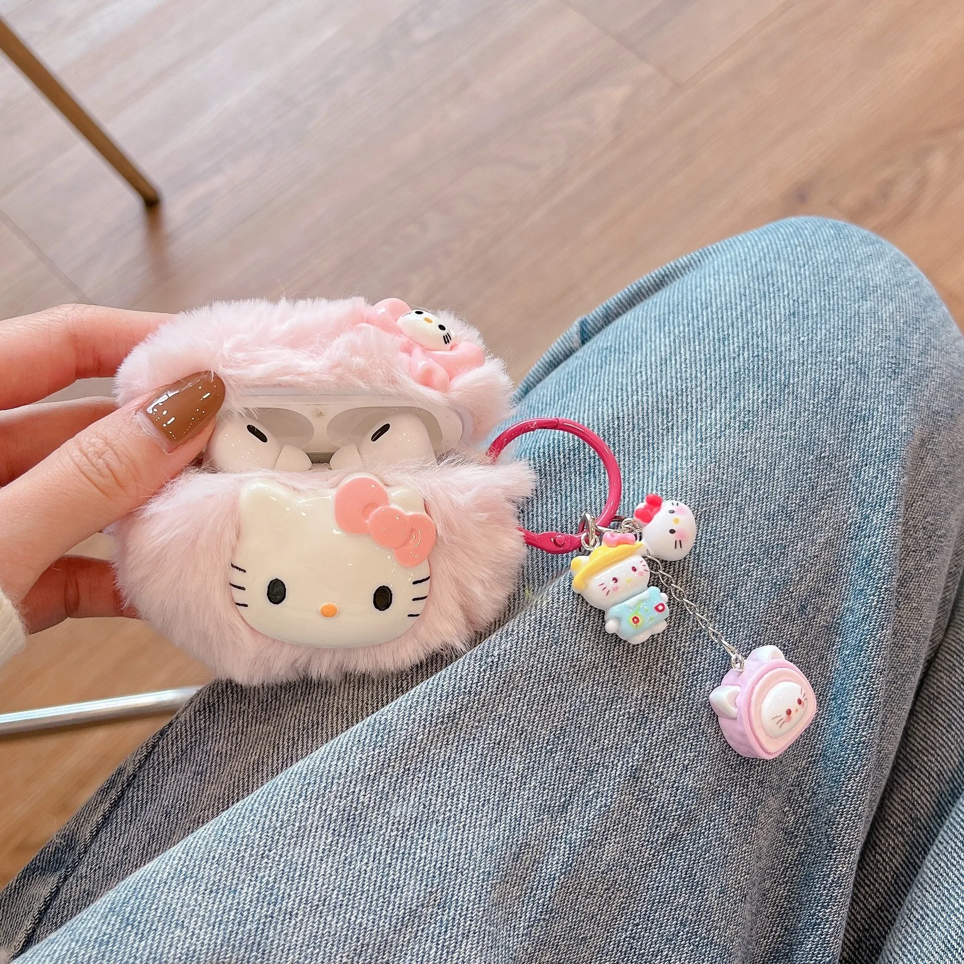 

Hello Kitty For Airpods Case,Pink Plush Hard PC Case For Airpods Pro 2,Protective Earphone Cover For Airpods 1/2/3 Girls Women