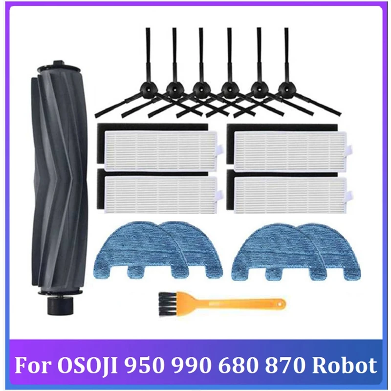 

Основная боковая щетка, фильтр, Швабра для комплекта робота-пылесоса OSOJI 950 990 680 870