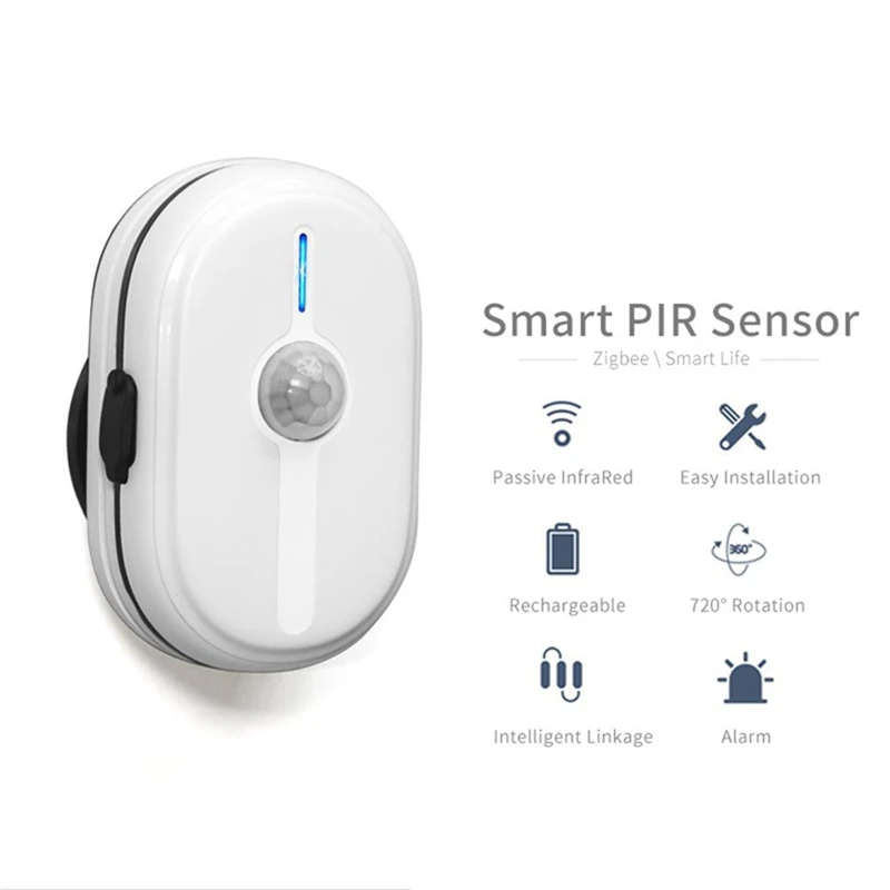 Sensor de movimiento inteligente Tuya Zigbee 3,0, Detector de movimiento humano, seguridad del hogar, apto para Tuya Smart Life, 1 Juego