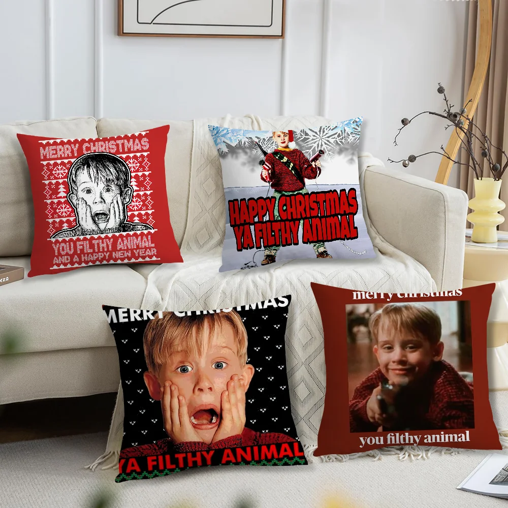 Home A-Alone Christmas F-Filthy A-Animal cushion cover Living Room Accent Couch Back Support Square Lounge Companion Pillow Case