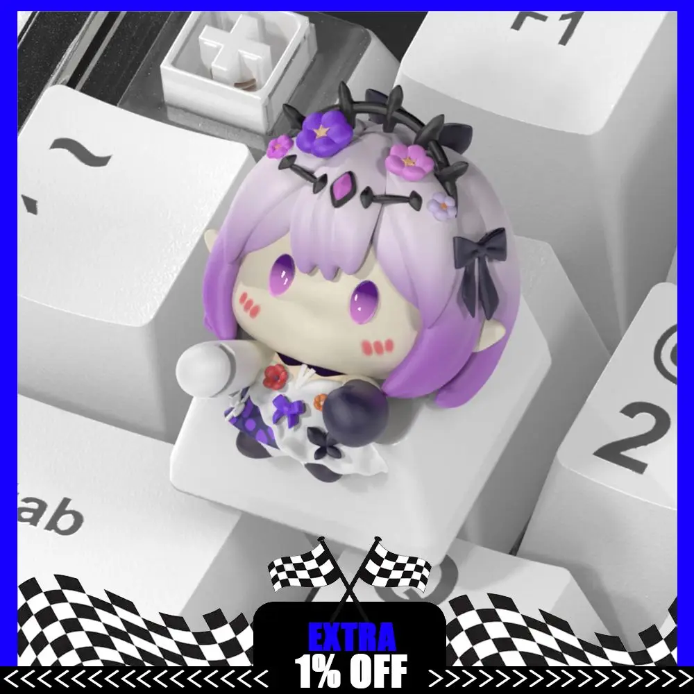 Honkai Star Rail Castorice Cute Resin Keycap Castorice 2D Anime Keyboard Keycaps 3D Three-Dimensional Keycap Gaming Gift