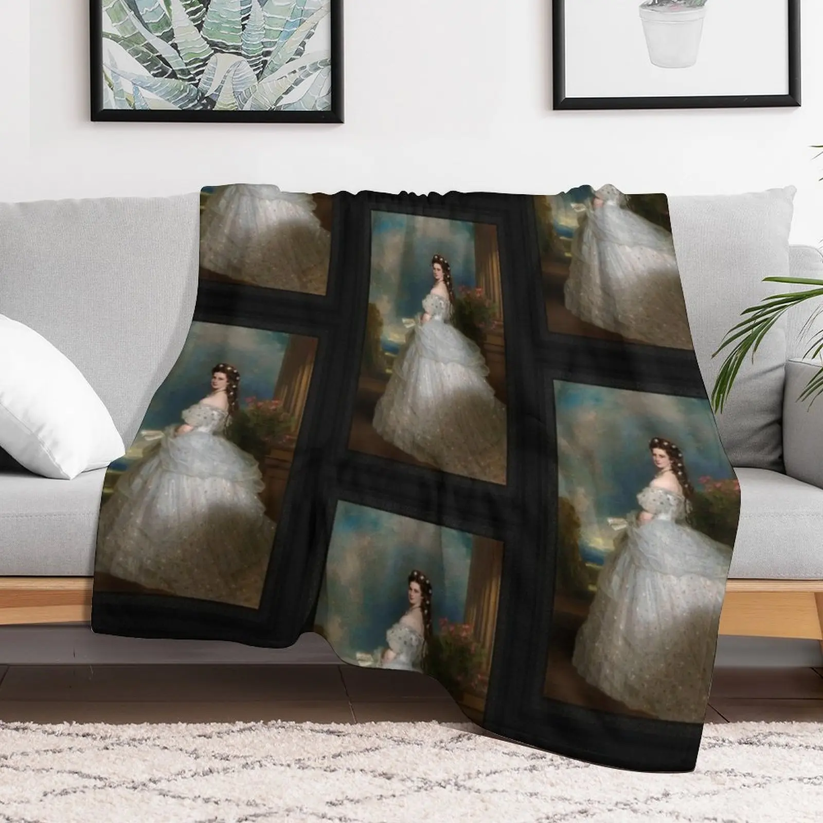 Portrait Of Empress Elisabeth of Austria by Franz Xaver Winterhalter Throw Blanket Loose Multi-Purpose For Sofa Thin Blankets