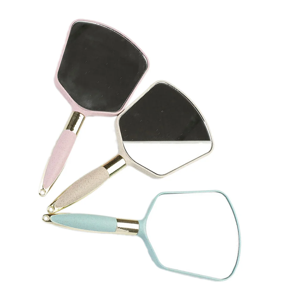 Handspiegel, ergonomischer Griff, leicht, tragbar, Make-up-Spiegel im Taschenformat, für Zuhause, Salon, Reisen