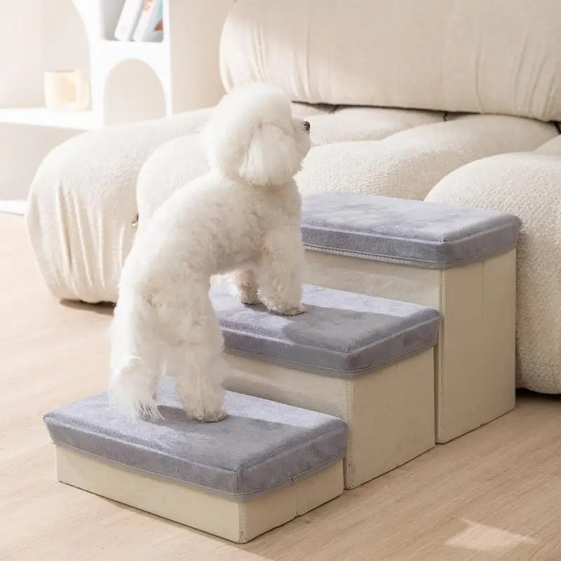 

Foldable Pet Stairs Non-Slip Pet Climbing Ladder Removable Dogs Bed Car Stairs Pet Ramp Stairs For Sofa Chair Pet Supplies