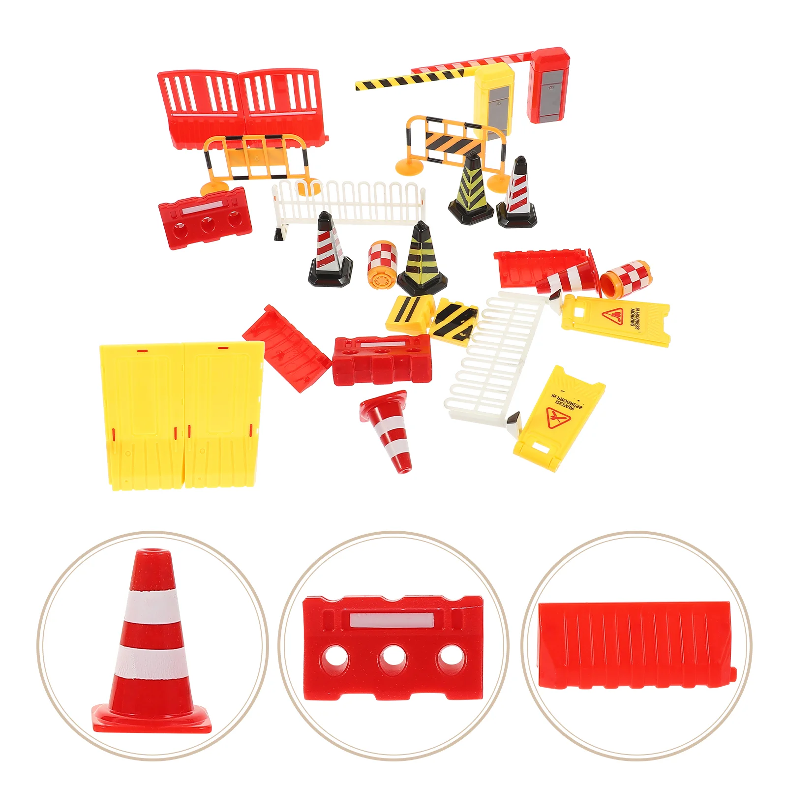 Street Roadblock Simulation Props Mini Toys Model Miniature Plastic Traffic Barrier Child